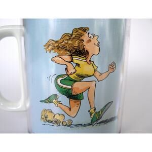 Vintage 80s Cartoon Runner Coffee Mug - Thermo-Temp Plastic